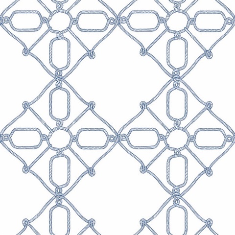 Navy & White Seawater Diamond Trellis Peel and Stick Wallpaper