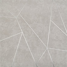 Light Grey &amp; Silver Geometric Quadrilateral Wallpaper