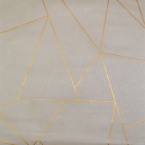 Pearl & Gold Geometric Quadrilateral Wallpaper