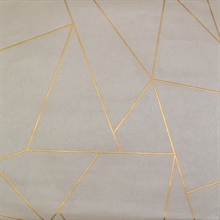 Pearl & Gold Geometric Quadrilateral Wallpaper