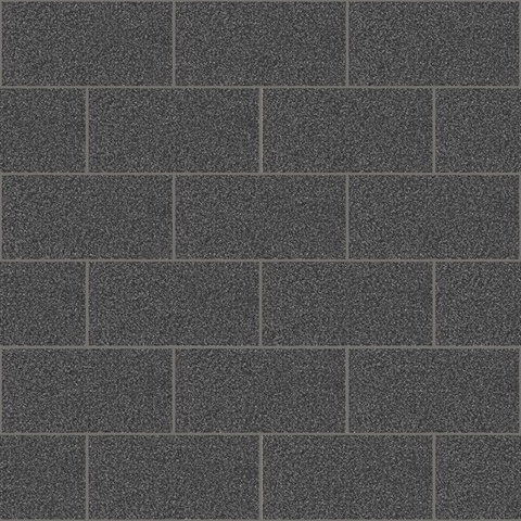 Neale Black Subway Tile Wallpaper