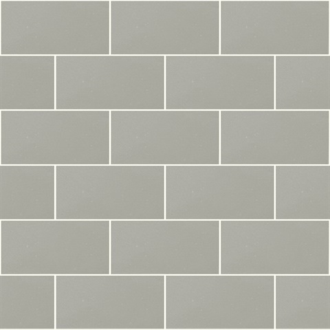 Neale Light Grey Subway Tile Wallpaper