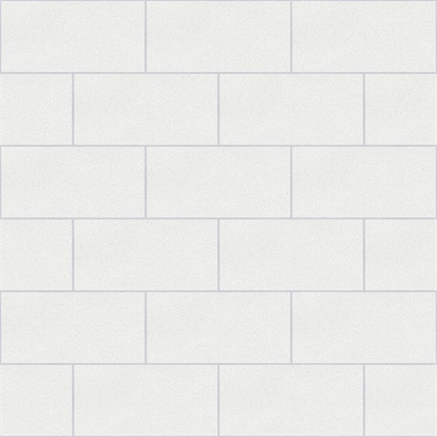 Neale White Subway Tile Wallpaper