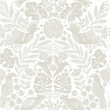 Nestle Dove Bird Block Print Wallpaper