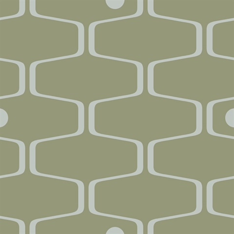 Net & Ball - Olive colourway wallpaper