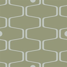 Net &amp; Ball - Olive colourway wallpaper