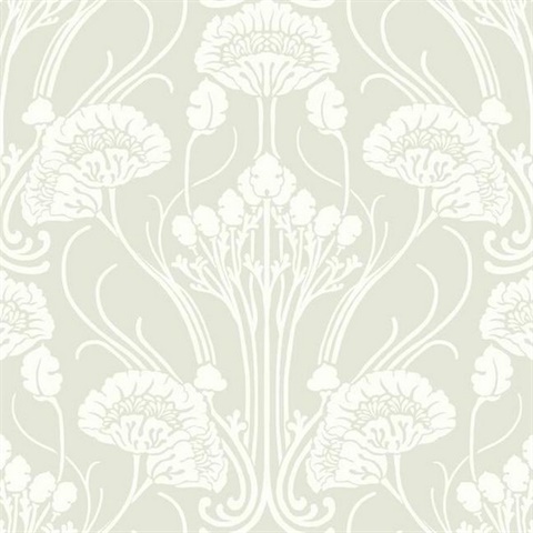 Neutral 1920s Textured Nouveau Damask