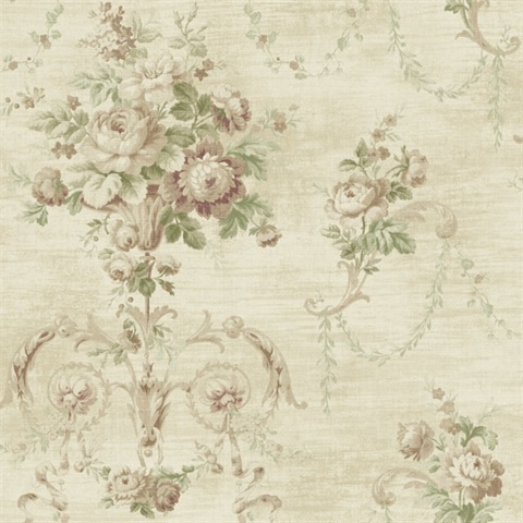 Neutral Architectural Floral Scroll