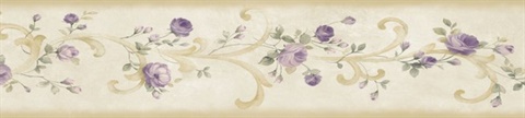 Neutral Betty Cream Tearose Acanthus Trail Border