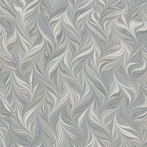 Neutral Ebru Swirls Peel and Stick Wallpaper