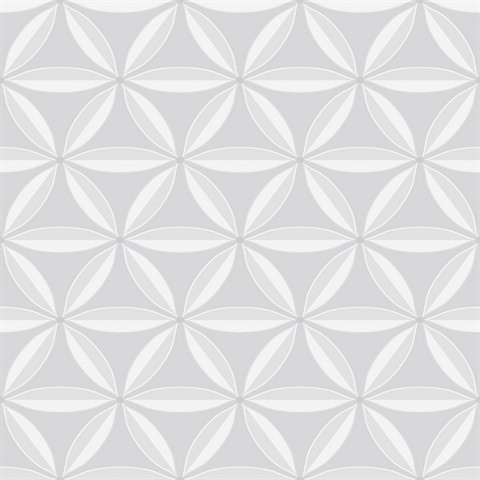 Neutral Floral Geometric Trellis Shape Wallpaper