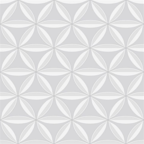 Neutral Floral Geometric Trellis Shape Wallpaper