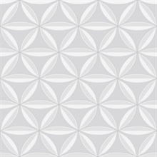 Neutral Floral Geometric Trellis Shape Wallpaper