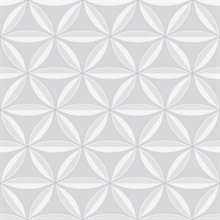 Neutral Floral Geometric Trellis Shape Wallpaper