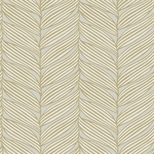 Neutral &amp; Gold Large Braided Leaf Wallpaper
