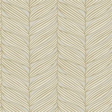 Neutral & Gold Large Braided Leaf Wallpaper