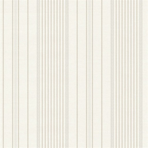 Neutral Navarres Coastal Pinstripe Wallpaper