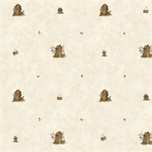 Neutral Outhouse Spot Wallpaper