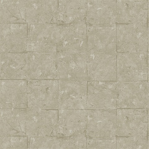 Neutral Robert Pearlescent Faux Stone Tile Wallpaper