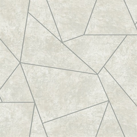 Neutral & Silver Geometric Quadrilateral Wallpaper