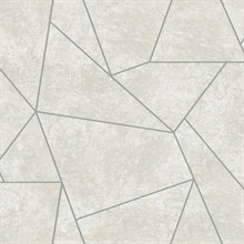 Neutral &amp; Silver Geometric Quadrilateral Wallpaper