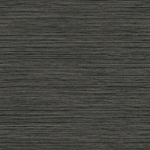 Newton Faux Grasscloth  Black Wallpaper