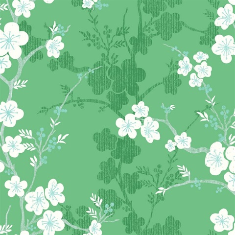 Nicolette Green Tree Branch Wallpaper