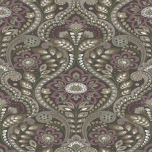 Night Bloom Charcoal Damask Wallpaper