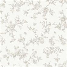 Nightingale Taupe Floral Trail Wallpaper