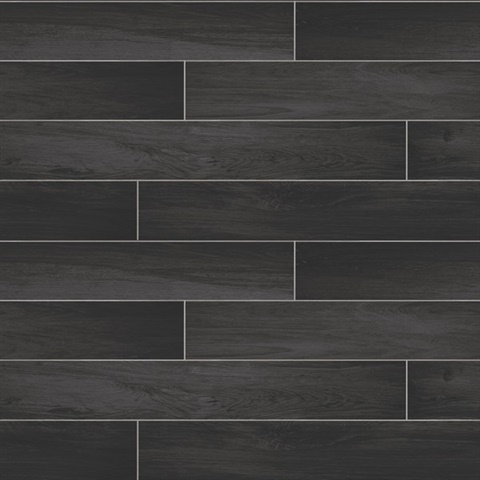 Nika Black Sleek Wood Wallpaper