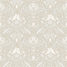 Niki Beige Country Kitsch Bird Wallpaper