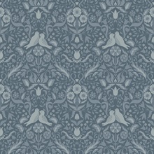 Niki Blue Country Kitsch Bird Wallpaper