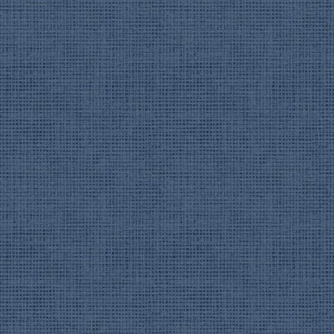 Nimmie Navy Blue Faux Woven Textured Basketweave Wallpaper
