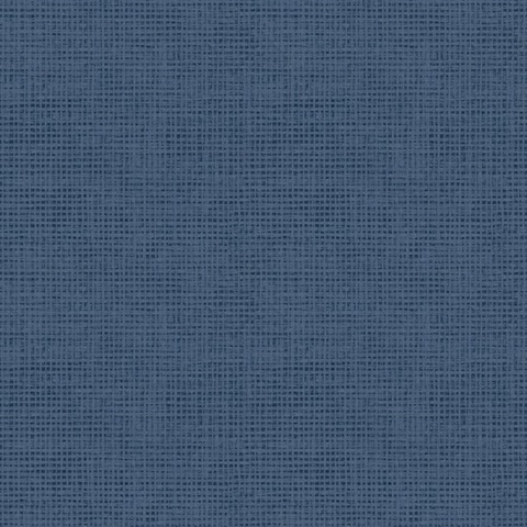 Nimmie Navy Blue Faux Woven Textured Basketweave Wallpaper