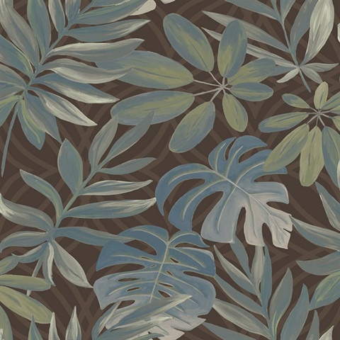 Nocturnum Brown Leaf Wallpaper