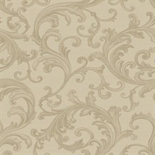 Noemi Beige Acanthus Scroll Wallpaper