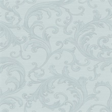 Noemi Light Blue Acanthus Scroll Wallpaper