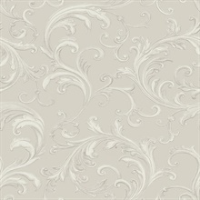 Noemi Silver Acanthus Scroll Wallpaper