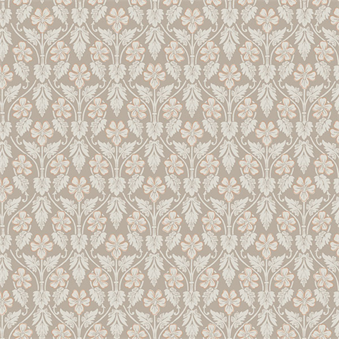 Nora Light Brown Ogee Wallpaper