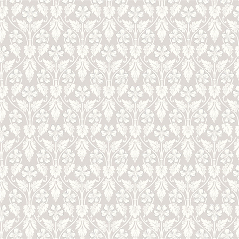 Nora Light Grey Ogee Wallpaper