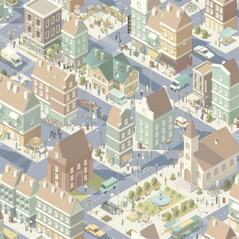 Notting Hill Blue Wallpaper