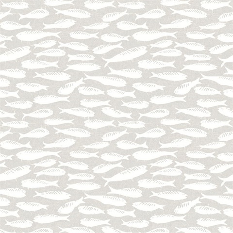 Nunkie Light Grey Sardine Fish Wallpaper