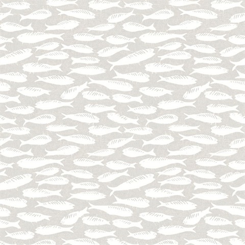 Nunkie Light Grey Sardine Fish Wallpaper