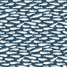 Nunkie Navy Blue Sardine Fish Wallpaper