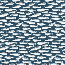 Nunkie Navy Blue Sardine Fish Wallpaper