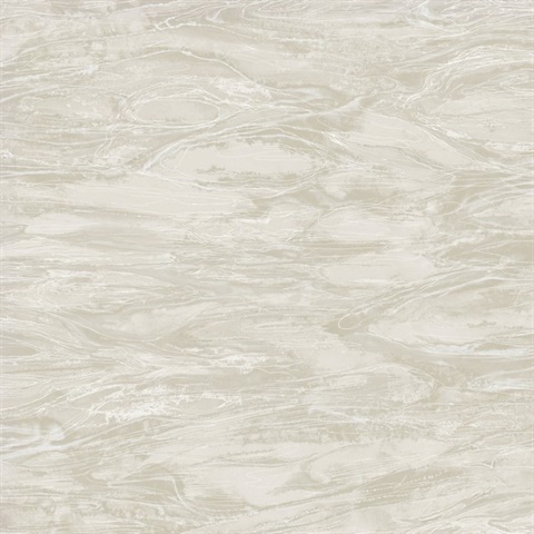 Nyla Neutral Shimmering Metallic Scribble 54" Commercial Grade Wallpap