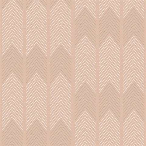 Nyle Blush Stitch Chevron Stripe Zig Zag Wallpaper