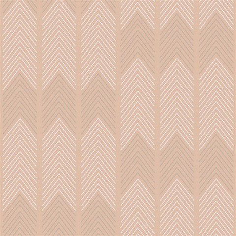 Nyle Blush Stitch Chevron Stripe Zig Zag Wallpaper