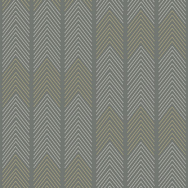 4066-26529 | Nyle Dark Grey Stitch Chevron Stripe Zig Zag Wallpaper