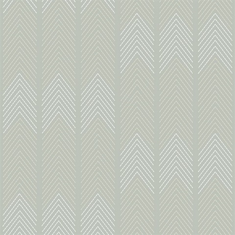 Nyle Light Grey Stitch Chevron Stripe Zig Zag Wallpaper